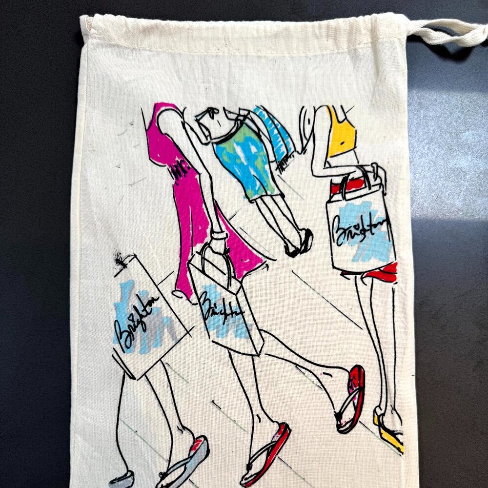 Brighton Small Shopper Dust Bag Canvas Drawstring Bags or Shoes Storage Bag 9x15